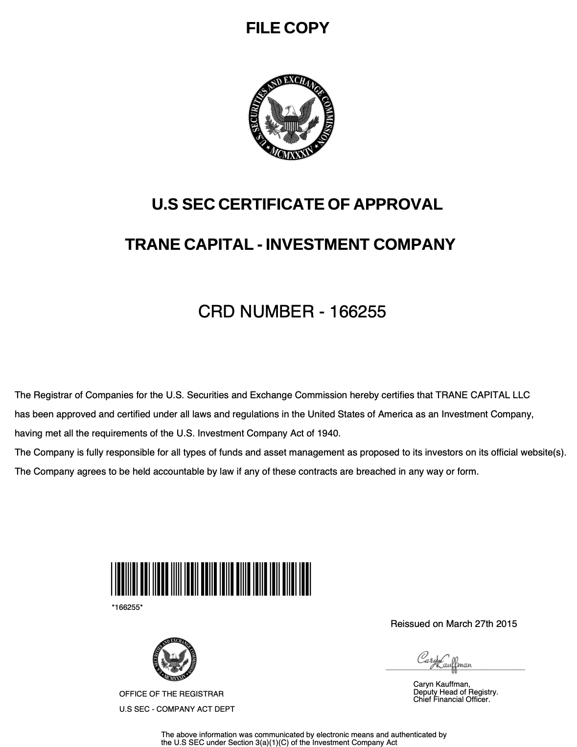 Au Copier Certificate